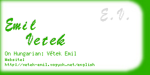 emil vetek business card